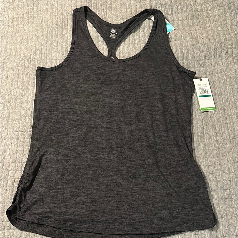 NWT Gaiam Women's Asphalt Heather Tank Top
